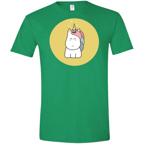 T-Shirts Heather Irish Green / M Kawaii Unicorn Men's Semi-Fitted Softstyle