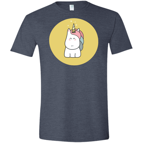 T-Shirts Heather Navy / S Kawaii Unicorn Men's Semi-Fitted Softstyle