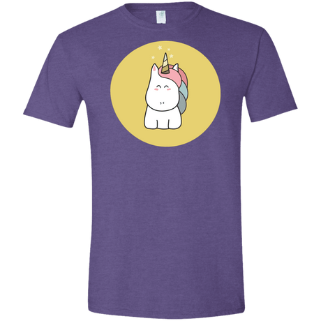 T-Shirts Heather Purple / S Kawaii Unicorn Men's Semi-Fitted Softstyle