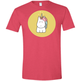 T-Shirts Heather Red / S Kawaii Unicorn Men's Semi-Fitted Softstyle