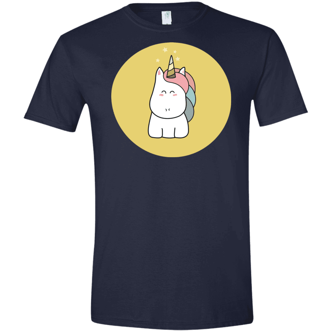 T-Shirts Navy / X-Small Kawaii Unicorn Men's Semi-Fitted Softstyle