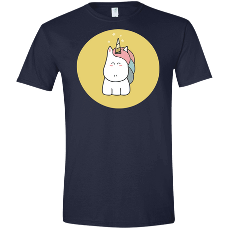 T-Shirts Navy / X-Small Kawaii Unicorn Men's Semi-Fitted Softstyle