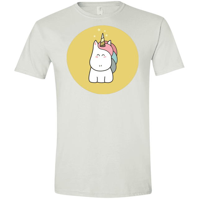 T-Shirts White / X-Small Kawaii Unicorn Men's Semi-Fitted Softstyle
