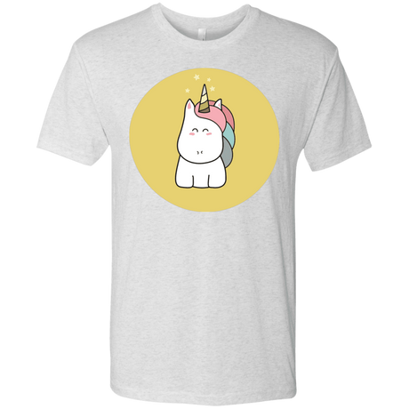 T-Shirts Heather White / S Kawaii Unicorn Men's Triblend T-Shirt