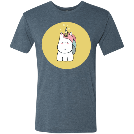 T-Shirts Indigo / S Kawaii Unicorn Men's Triblend T-Shirt