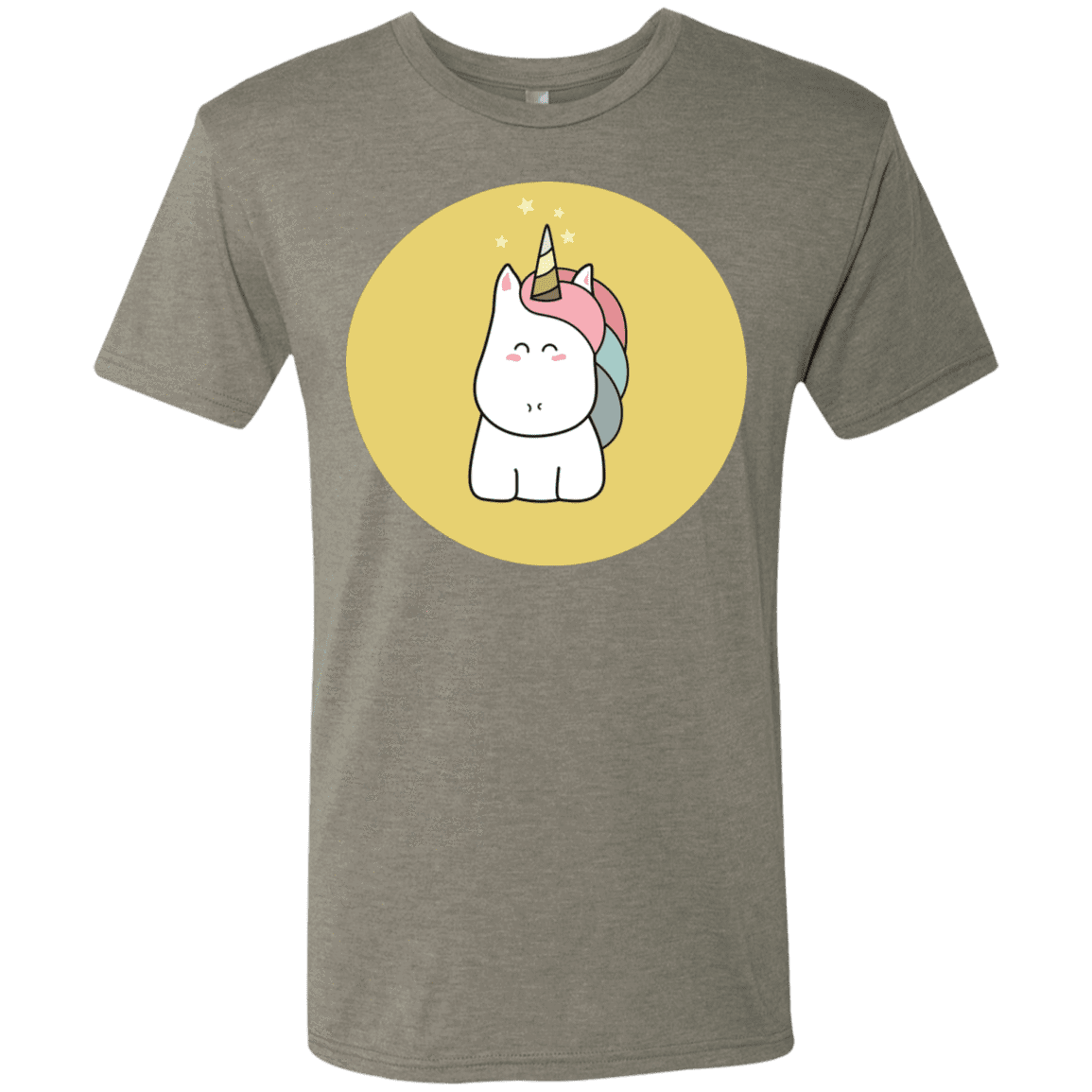 T-Shirts Venetian Grey / S Kawaii Unicorn Men's Triblend T-Shirt