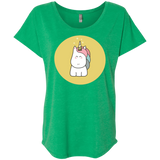 T-Shirts Envy / X-Small Kawaii Unicorn Triblend Dolman Sleeve