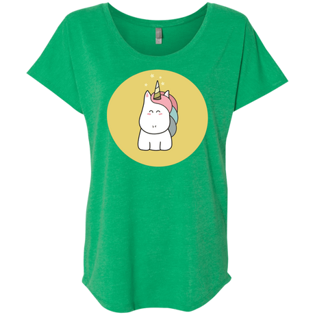 T-Shirts Envy / X-Small Kawaii Unicorn Triblend Dolman Sleeve