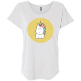 T-Shirts Heather White / X-Small Kawaii Unicorn Triblend Dolman Sleeve