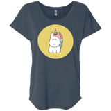 T-Shirts Indigo / X-Small Kawaii Unicorn Triblend Dolman Sleeve