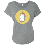 T-Shirts Premium Heather / X-Small Kawaii Unicorn Triblend Dolman Sleeve