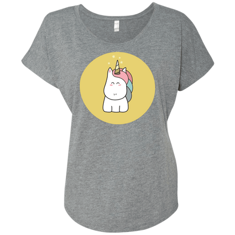 T-Shirts Premium Heather / X-Small Kawaii Unicorn Triblend Dolman Sleeve