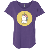 T-Shirts Purple Rush / X-Small Kawaii Unicorn Triblend Dolman Sleeve