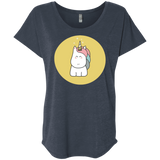 T-Shirts Vintage Navy / X-Small Kawaii Unicorn Triblend Dolman Sleeve