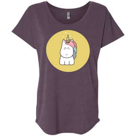 T-Shirts Vintage Purple / X-Small Kawaii Unicorn Triblend Dolman Sleeve