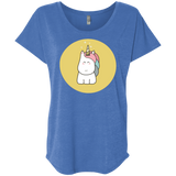 T-Shirts Vintage Royal / X-Small Kawaii Unicorn Triblend Dolman Sleeve