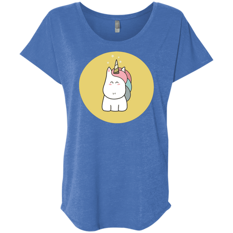T-Shirts Vintage Royal / X-Small Kawaii Unicorn Triblend Dolman Sleeve