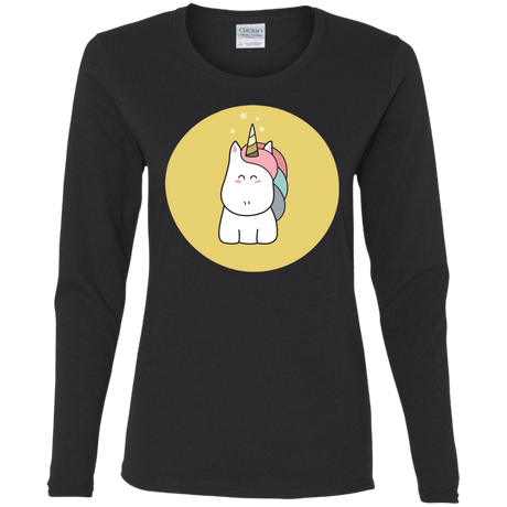 T-Shirts Black / S Kawaii Unicorn Women's Long Sleeve T-Shirt