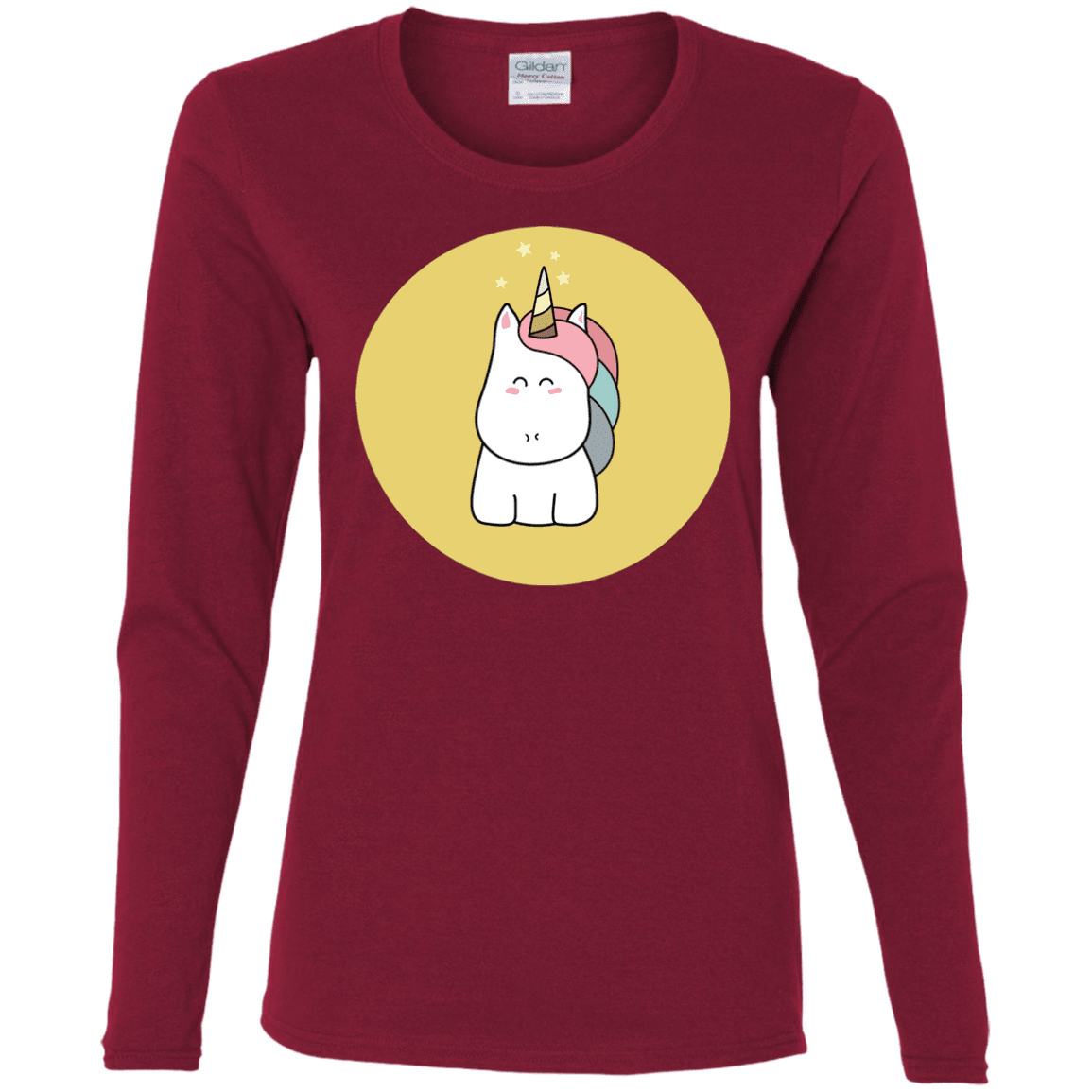 T-Shirts Cardinal / S Kawaii Unicorn Women's Long Sleeve T-Shirt