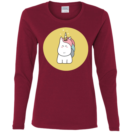 T-Shirts Cardinal / S Kawaii Unicorn Women's Long Sleeve T-Shirt