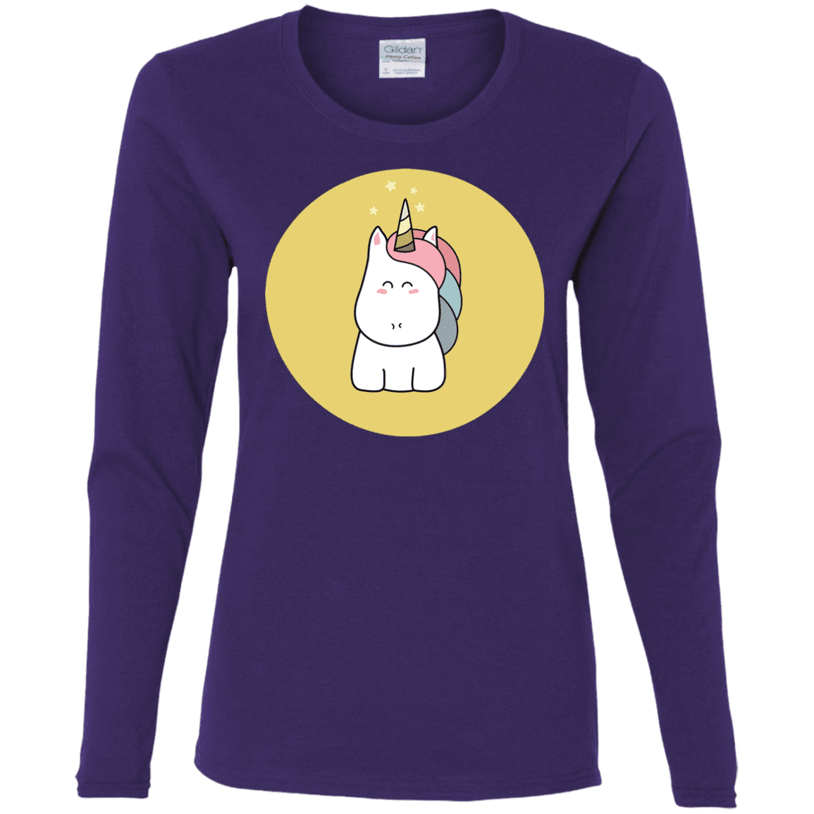 T-Shirts Purple / S Kawaii Unicorn Women's Long Sleeve T-Shirt
