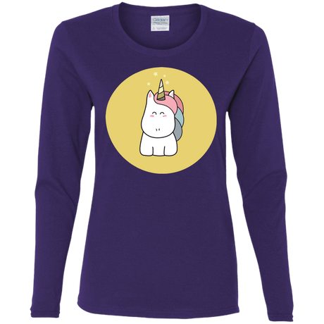 T-Shirts Purple / S Kawaii Unicorn Women's Long Sleeve T-Shirt