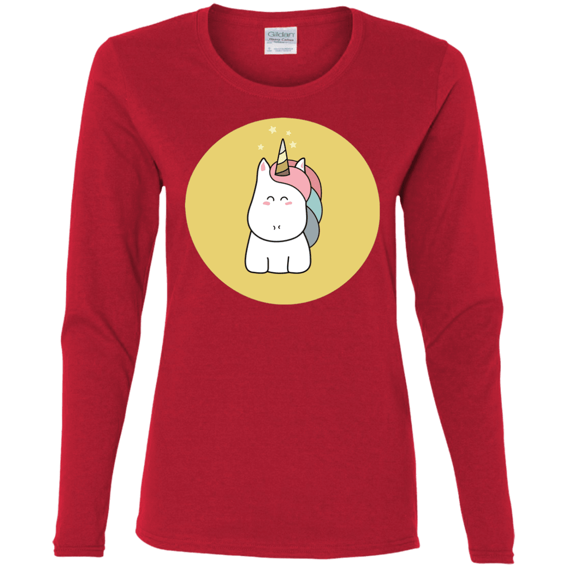 T-Shirts Red / S Kawaii Unicorn Women's Long Sleeve T-Shirt