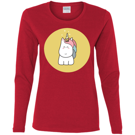 T-Shirts Red / S Kawaii Unicorn Women's Long Sleeve T-Shirt