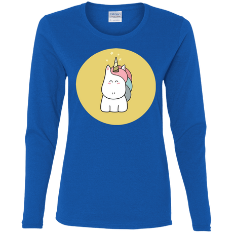 T-Shirts Royal / S Kawaii Unicorn Women's Long Sleeve T-Shirt