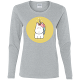 T-Shirts Sport Grey / S Kawaii Unicorn Women's Long Sleeve T-Shirt