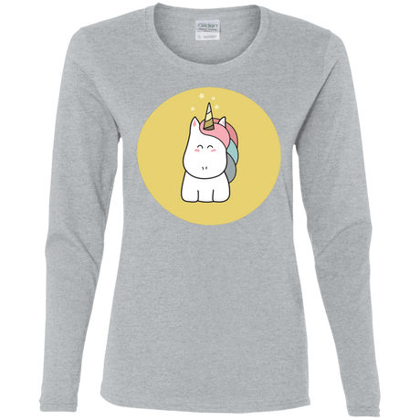 T-Shirts Sport Grey / S Kawaii Unicorn Women's Long Sleeve T-Shirt