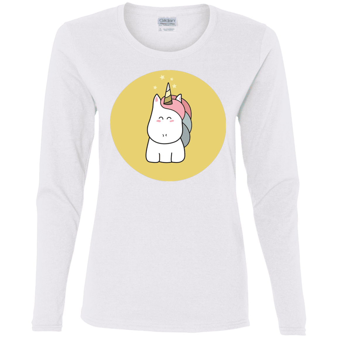 T-Shirts White / S Kawaii Unicorn Women's Long Sleeve T-Shirt