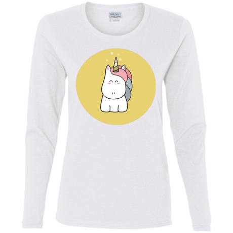 T-Shirts White / S Kawaii Unicorn Women's Long Sleeve T-Shirt
