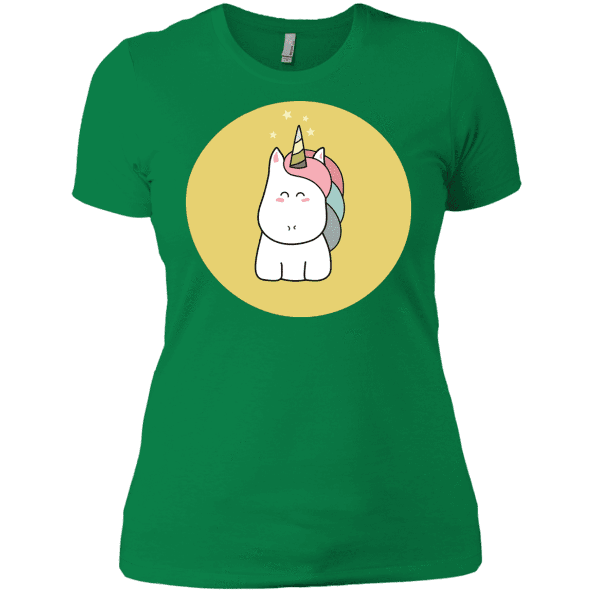 T-Shirts Kelly Green / X-Small Kawaii Unicorn Women's Premium T-Shirt