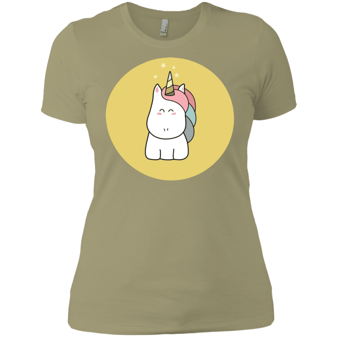 T-Shirts Light Olive / X-Small Kawaii Unicorn Women's Premium T-Shirt