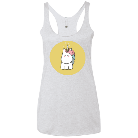 T-Shirts Heather White / X-Small Kawaii Unicorn Women's Triblend Racerback Tank