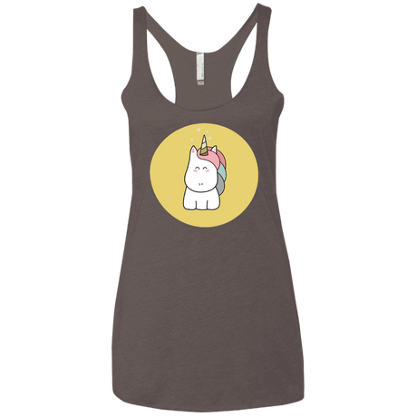 T-Shirts Macchiato / X-Small Kawaii Unicorn Women's Triblend Racerback Tank