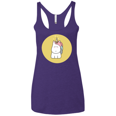 T-Shirts Purple Rush / X-Small Kawaii Unicorn Women's Triblend Racerback Tank