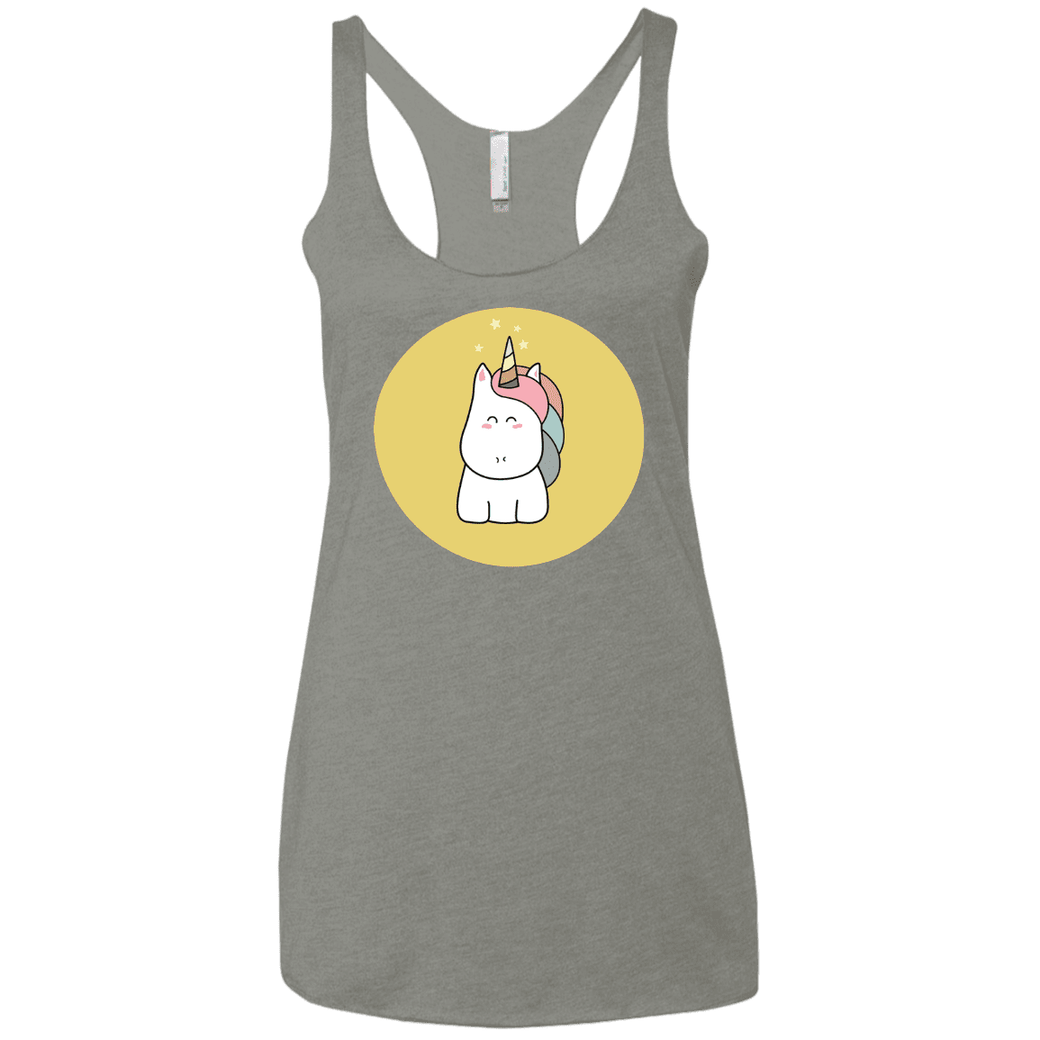 T-Shirts Venetian Grey / X-Small Kawaii Unicorn Women's Triblend Racerback Tank