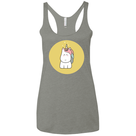 T-Shirts Venetian Grey / X-Small Kawaii Unicorn Women's Triblend Racerback Tank