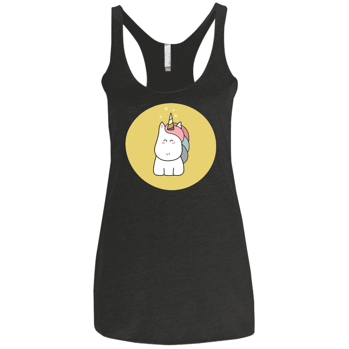 T-Shirts Vintage Black / X-Small Kawaii Unicorn Women's Triblend Racerback Tank