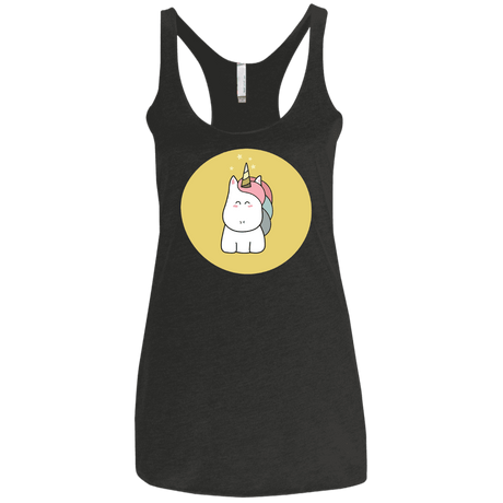 T-Shirts Vintage Black / X-Small Kawaii Unicorn Women's Triblend Racerback Tank
