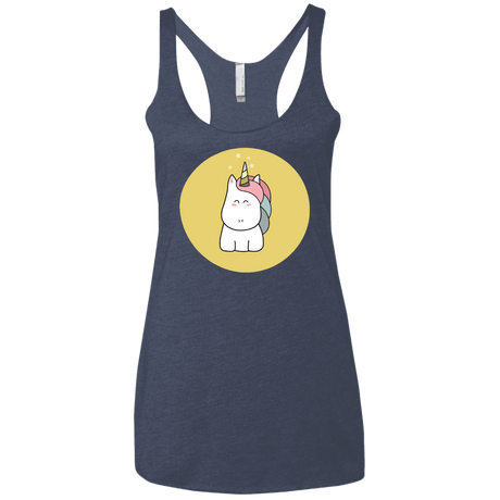 T-Shirts Vintage Navy / X-Small Kawaii Unicorn Women's Triblend Racerback Tank