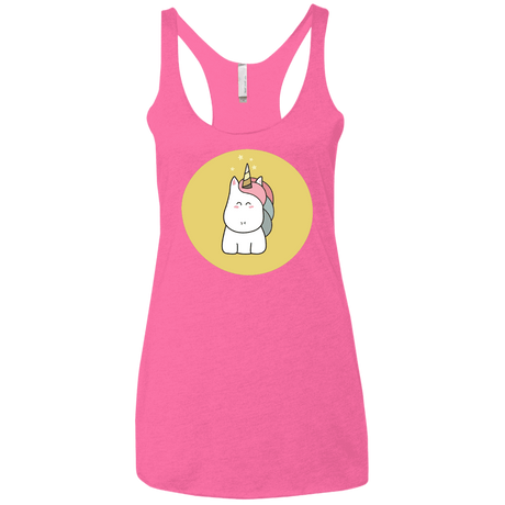 T-Shirts Vintage Pink / X-Small Kawaii Unicorn Women's Triblend Racerback Tank