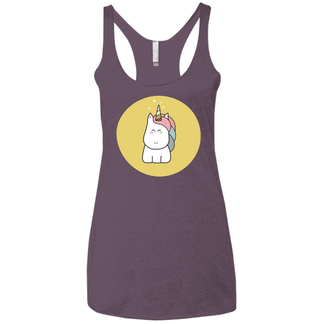 T-Shirts Vintage Purple / X-Small Kawaii Unicorn Women's Triblend Racerback Tank