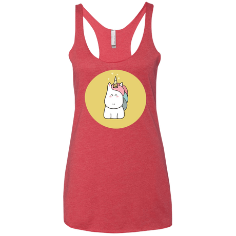 T-Shirts Vintage Red / X-Small Kawaii Unicorn Women's Triblend Racerback Tank