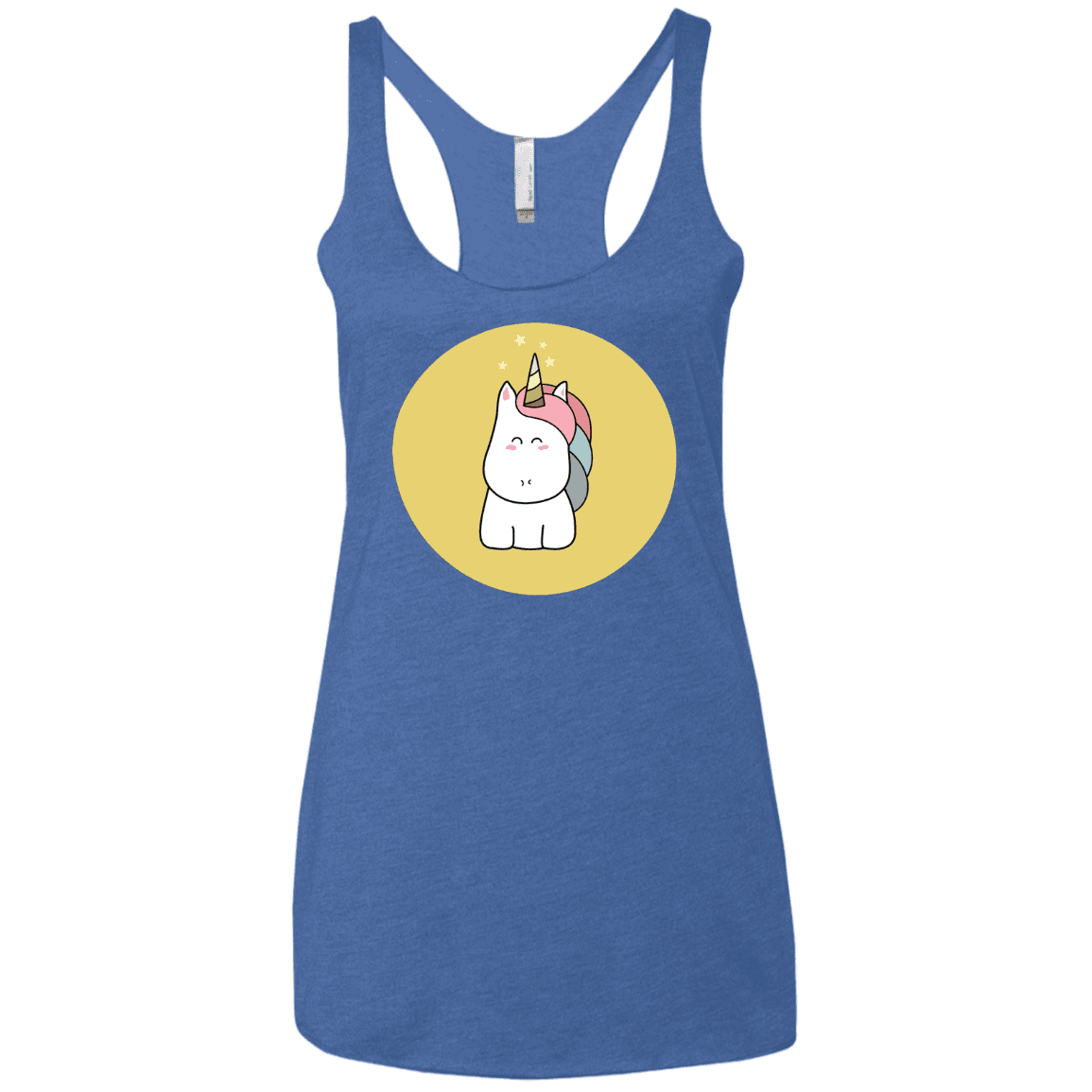 T-Shirts Vintage Royal / X-Small Kawaii Unicorn Women's Triblend Racerback Tank