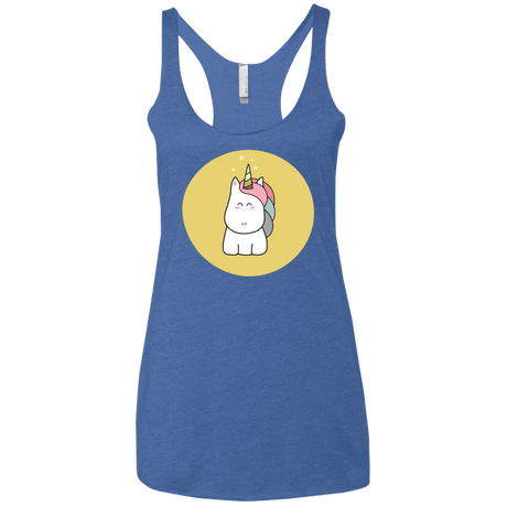 T-Shirts Vintage Royal / X-Small Kawaii Unicorn Women's Triblend Racerback Tank
