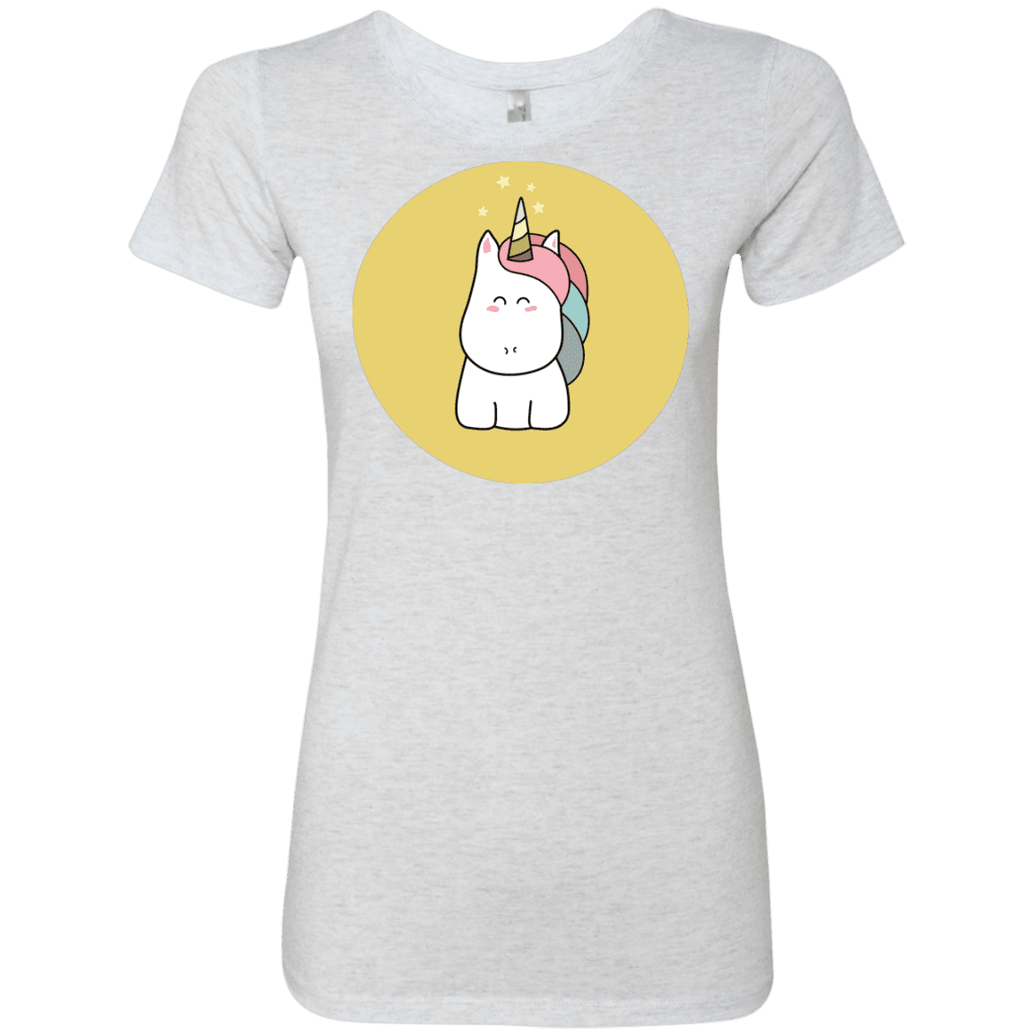 T-Shirts Heather White / S Kawaii Unicorn Women's Triblend T-Shirt