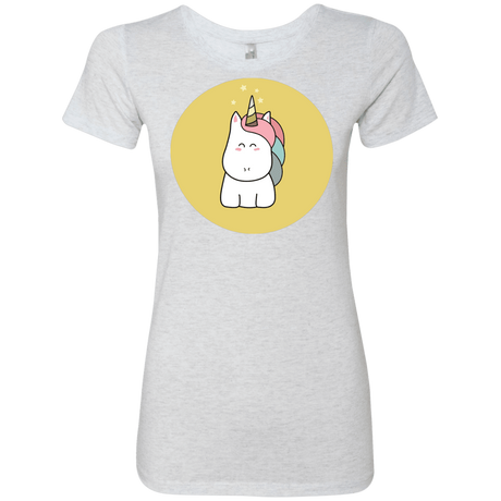 T-Shirts Heather White / S Kawaii Unicorn Women's Triblend T-Shirt